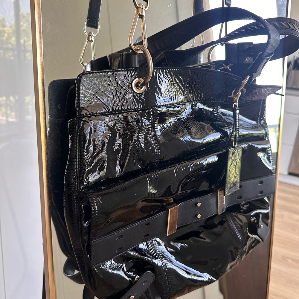 Black Patent Leather Women's Bag